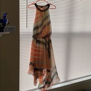 Jessica Simpson orange handkerchief skirt dress